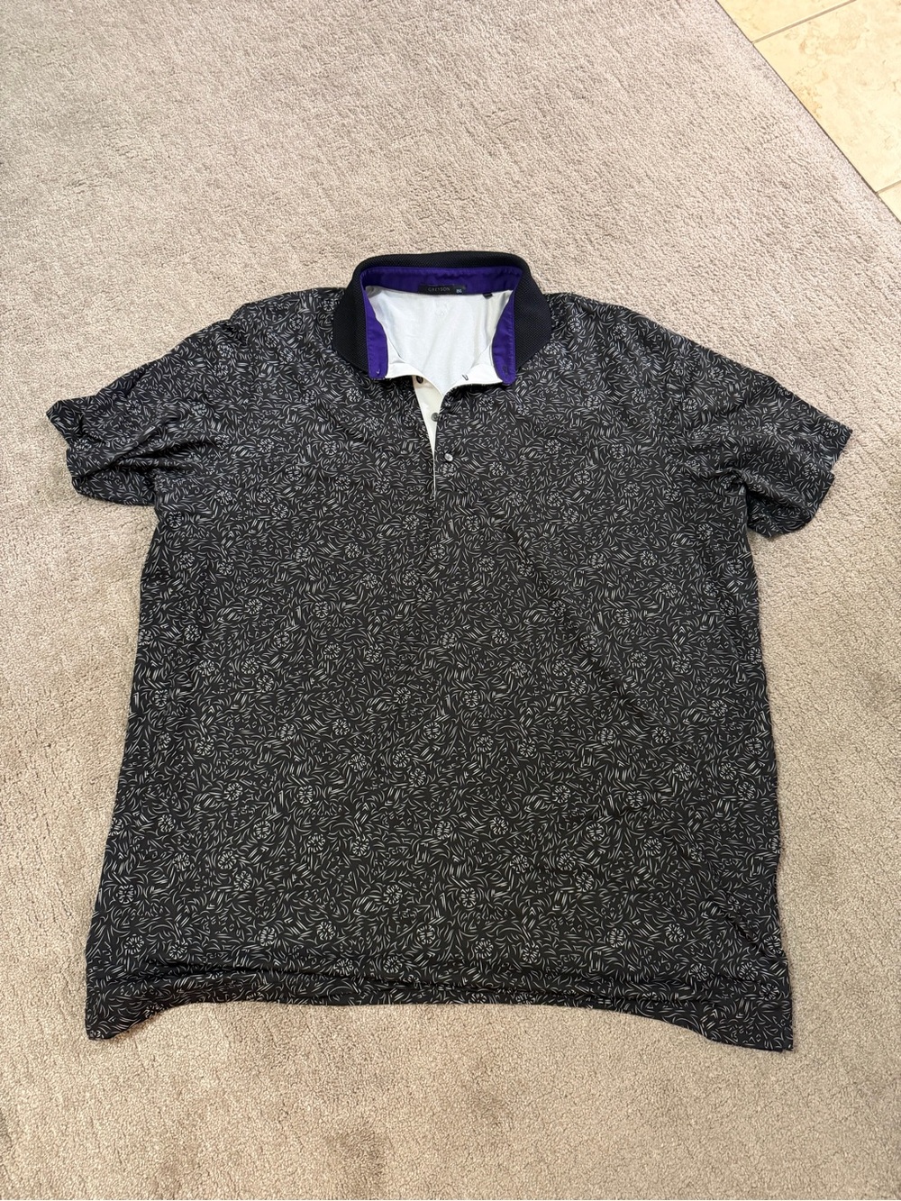Greyson Men's Black Patterned Polo Shirt